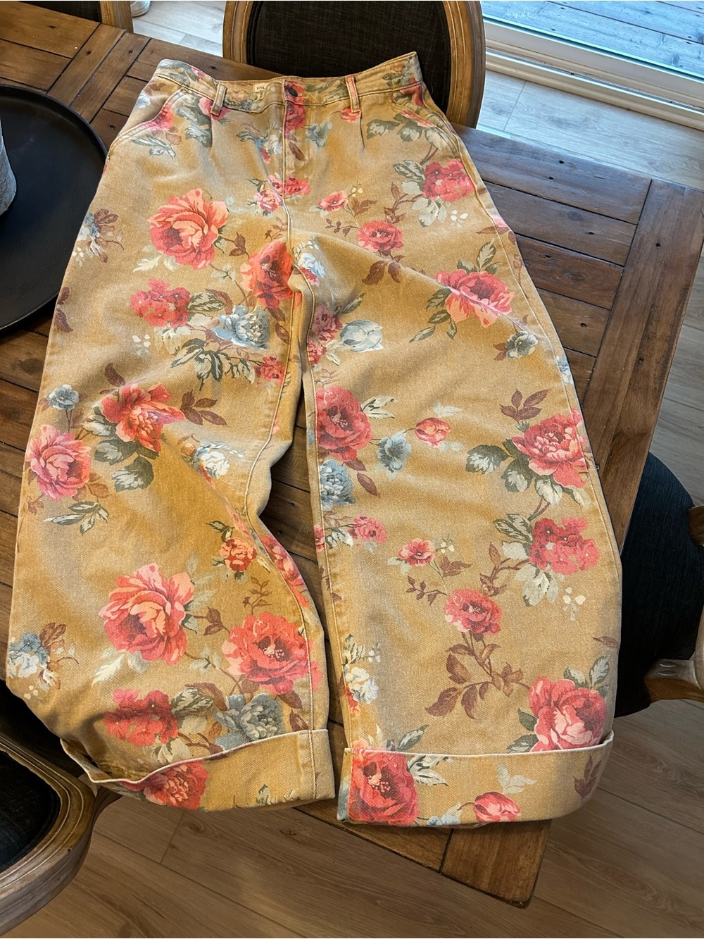 Anthropologie Pilcro Leon Floral Wide Leg Jeans 28 - Picture 6 of 16